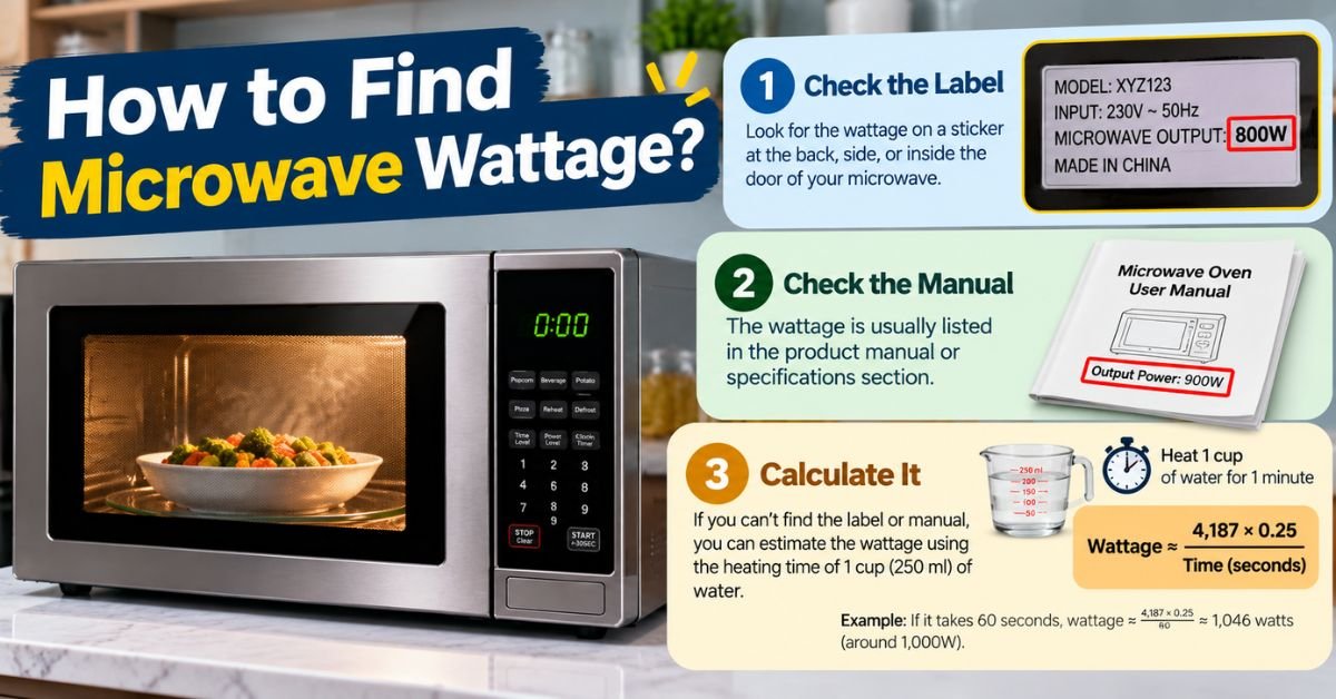 how to find microwave wattage